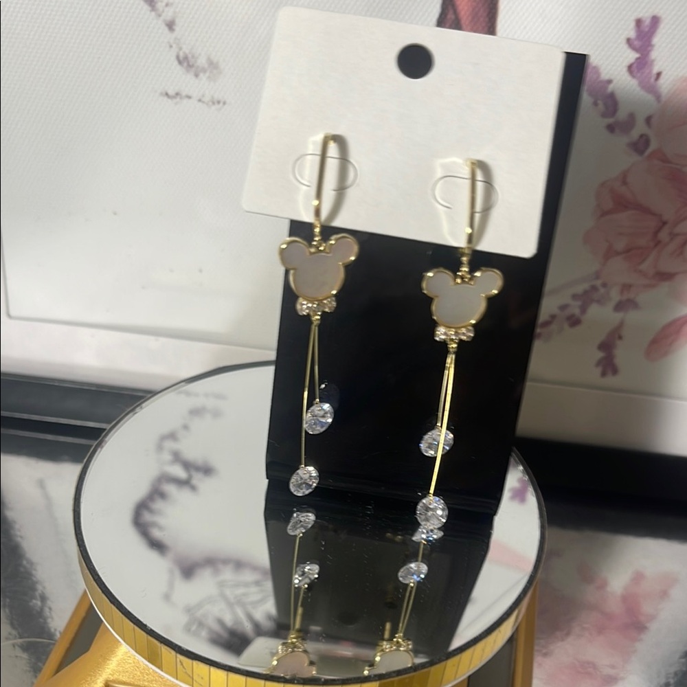 Mickey Gold and Silver Dangle Earrings
